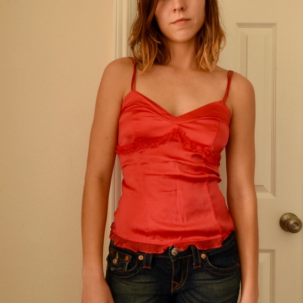 90's Vintage GASP SILK pink tank top